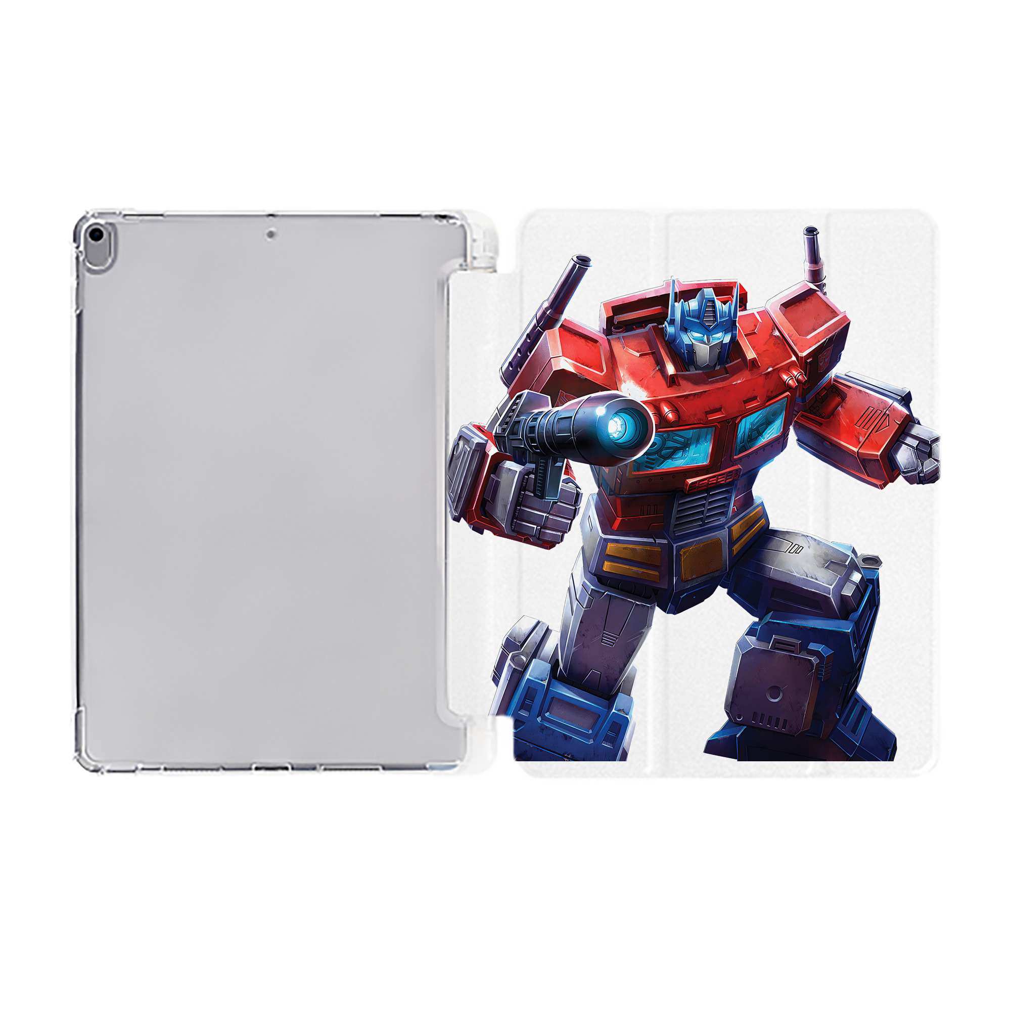 （画像用） Transformers トランスフォーマー IPad ケース ペン収納付き 三つ折りスタンド PUレザー×シリコン 対応機種9.5/10.5/10.9インチ